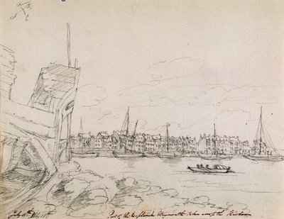 Part of the Esplanade at Plymouth taken across the harbour, 1791 by James Moore